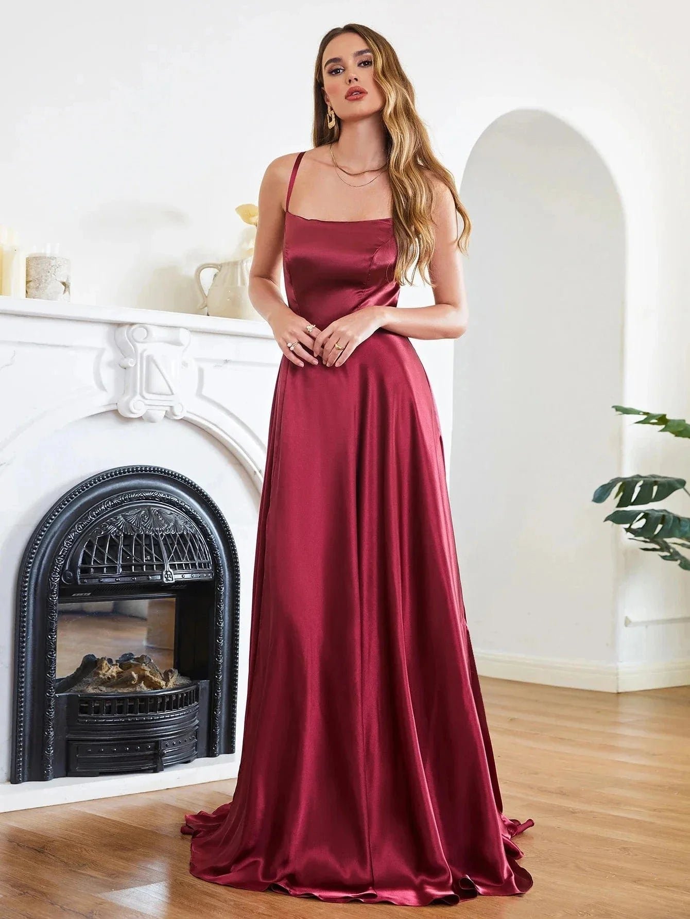 Robe Invitee Mariage Longue Soyeuse Fendue