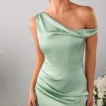 Robe Invitee Mariage Vert Sauge Longue 2