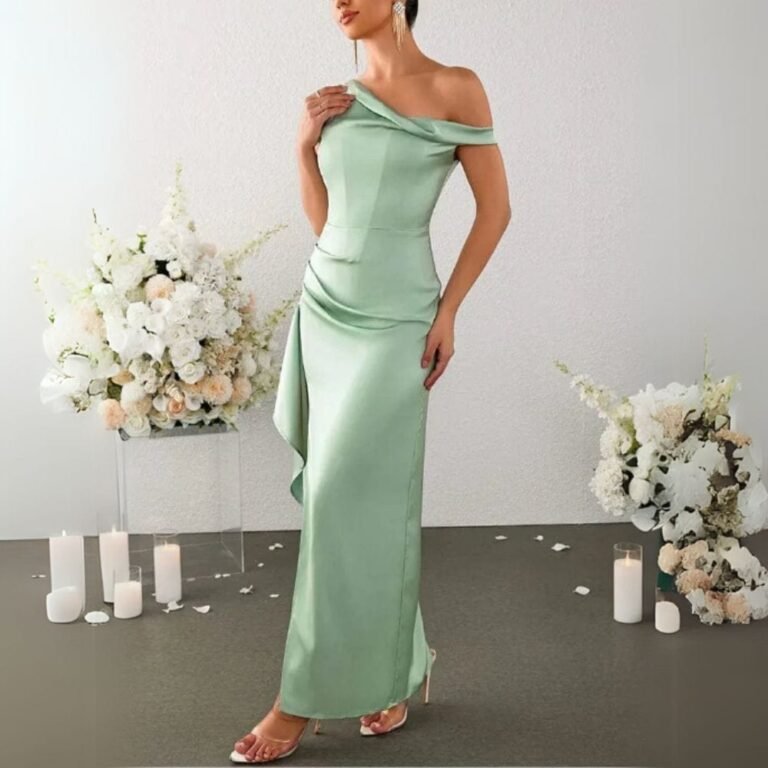 Robe Invitee Mariage Vert Sauge Longue Vert Sauge Xs