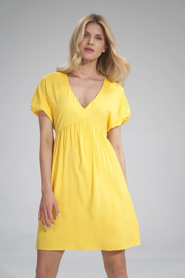 Robe Jaune Courte Casual 2