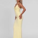 Robe Jaune Longue Sans Manches