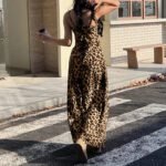 Robe Leopard Longue A Bretelles 2