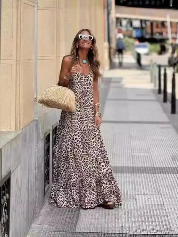 Robe Leopard Sexy Longue Dos Nu Leopard S