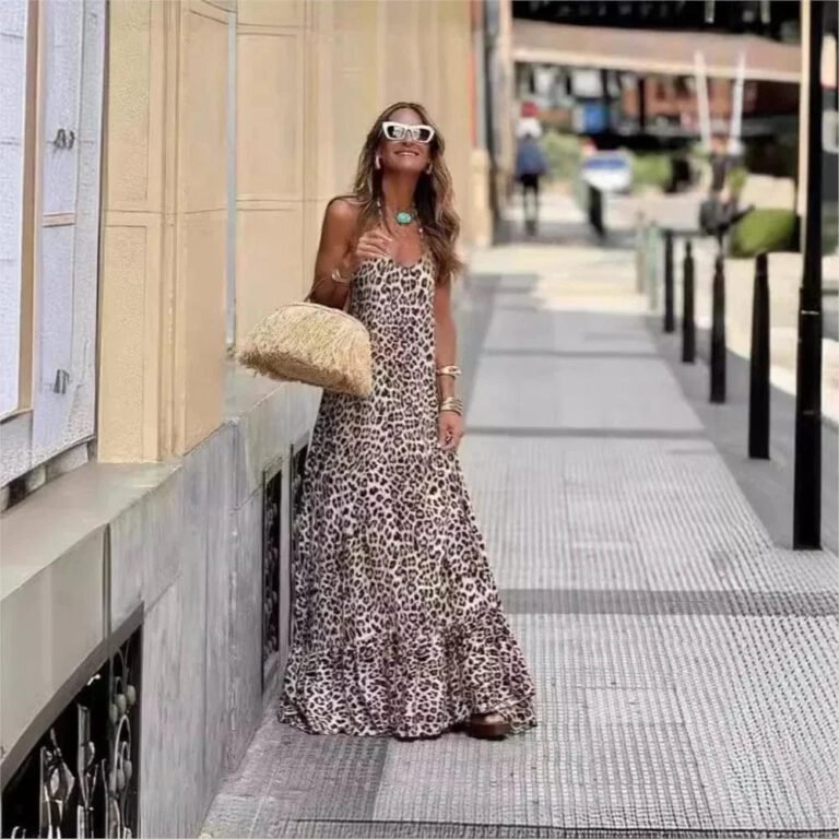 Robe Leopard Sexy Longue Dos Nu Leopard S