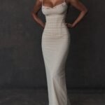 Robe Longue A Bretelles Spaghetti Blanc S
