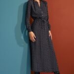 Robe Longue A Pois Manche Longue 2