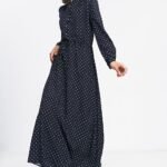 Robe Longue A Pois Manche Longue 34