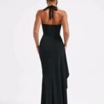 Robe Longue Bordeaux Fendue 2