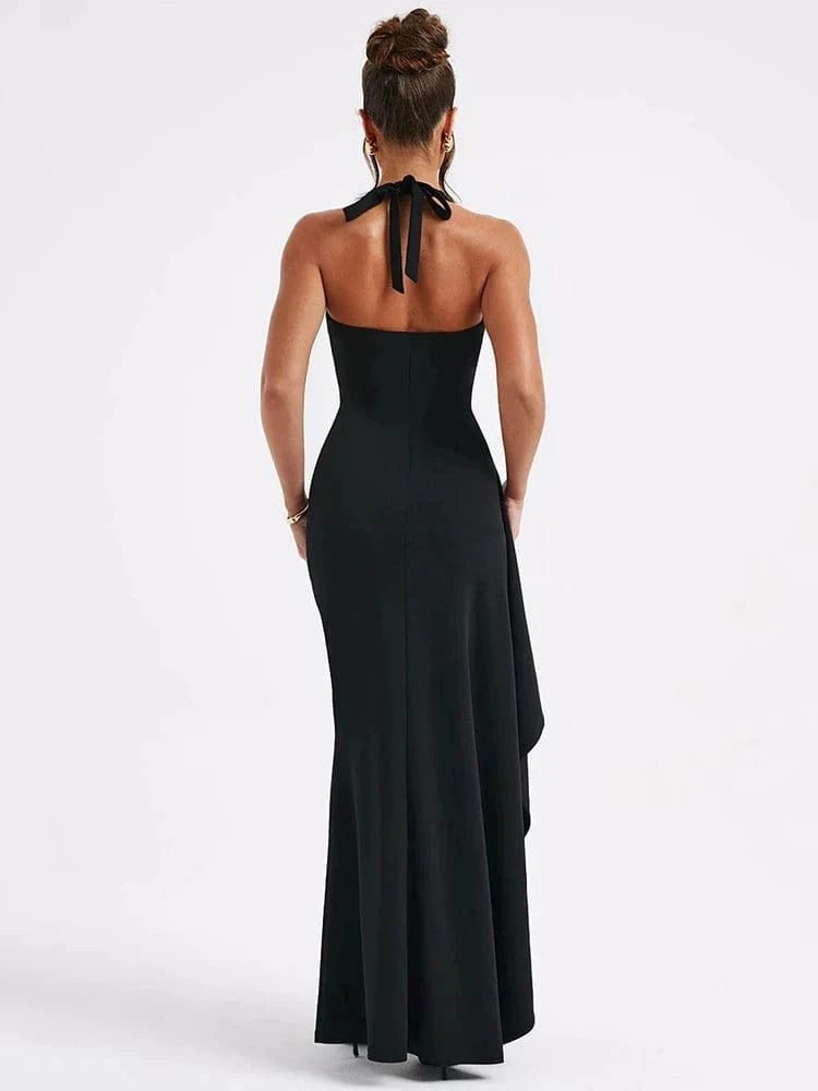 Robe Longue Bordeaux Fendue 2