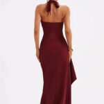 Robe Longue Bordeaux Fendue 6