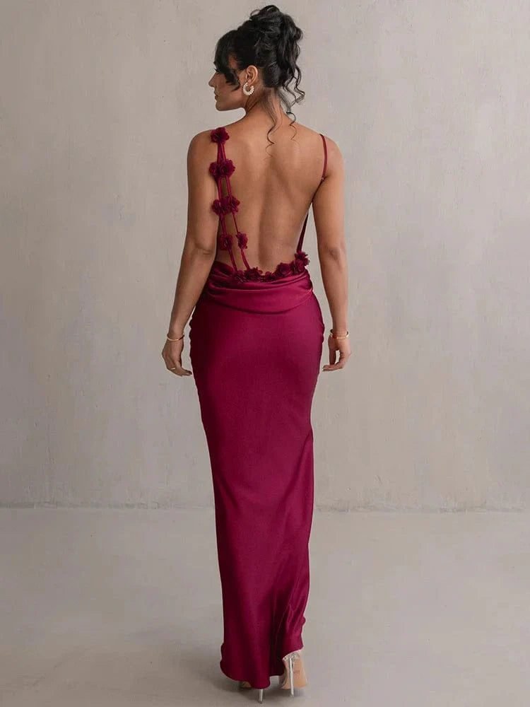 Robe Longue Dos Nu A Brettelles Spaghetti 3