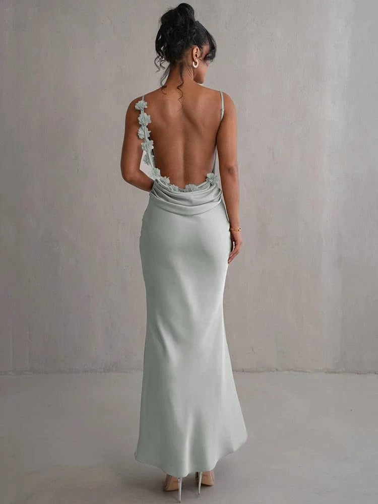 Robe Longue Dos Nu A Brettelles Spaghetti 9