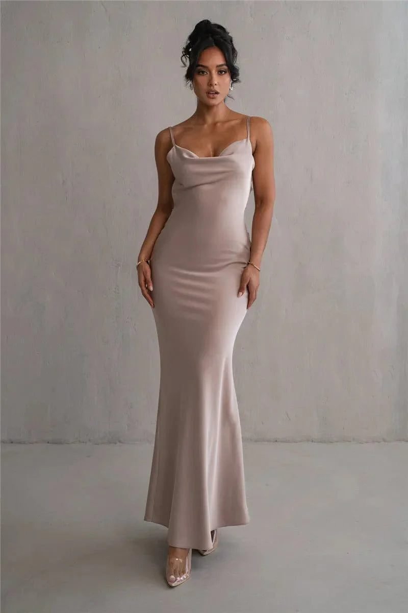 Robe Longue Dos Nu A Brettelles Spaghetti