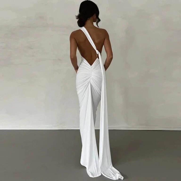 Robe Longue Dos Nu Chic Blanc S
