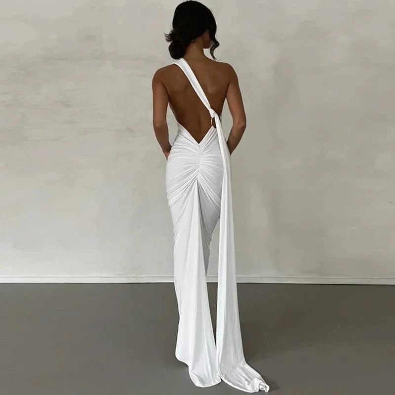Robe Longue Dos Nu Chic Blanc S