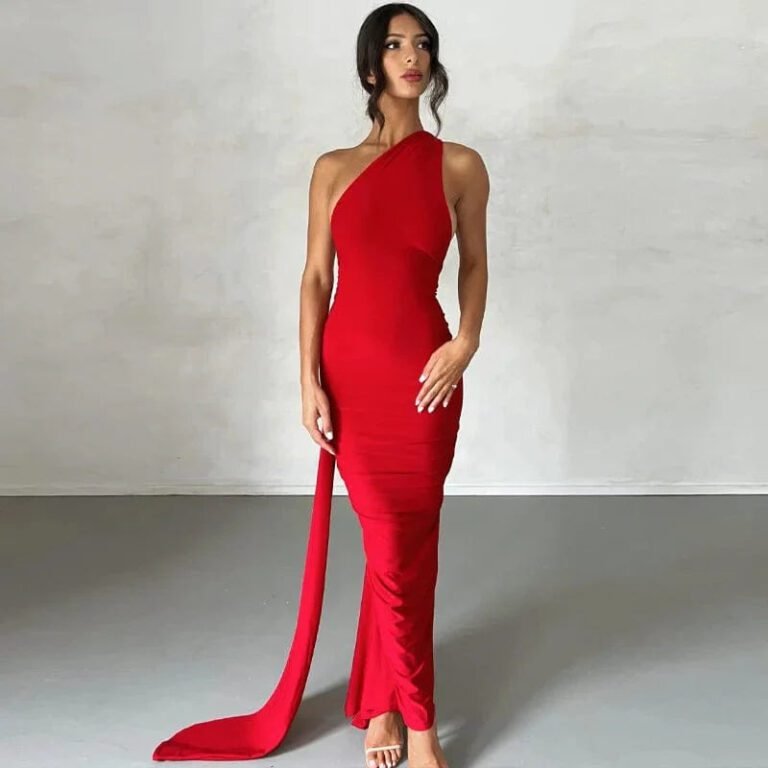 Robe Longue Dos Nu Chic Rouge S