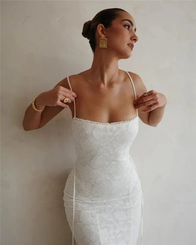 Robe Longue En Dentelle Blanche 4