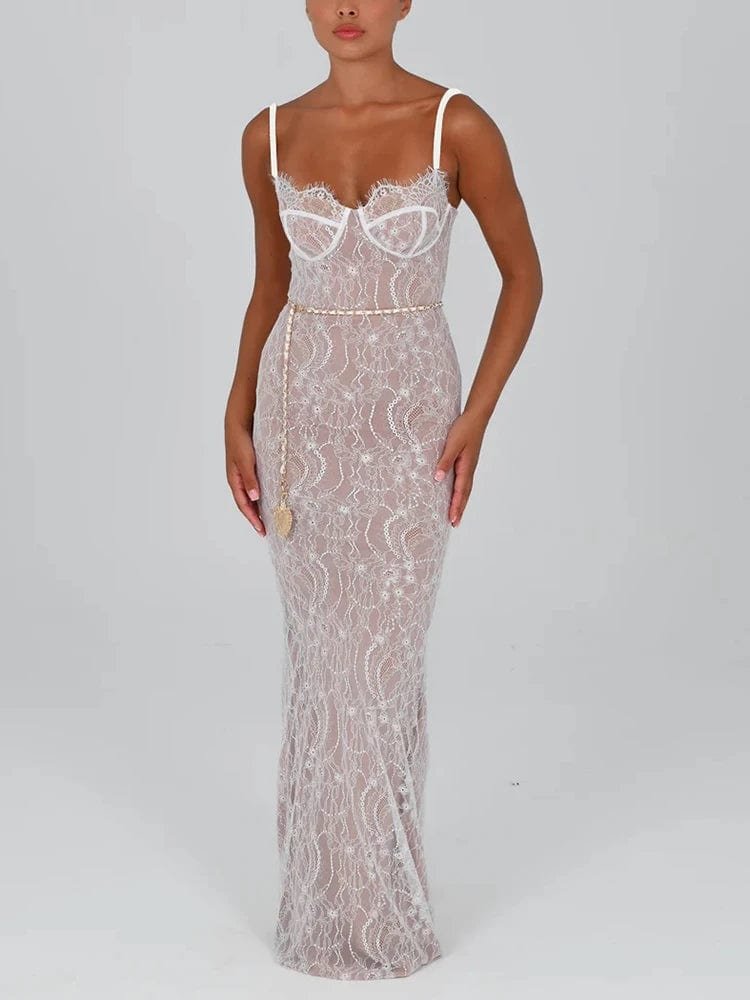 Robe Longue En Dentelle Noire 2