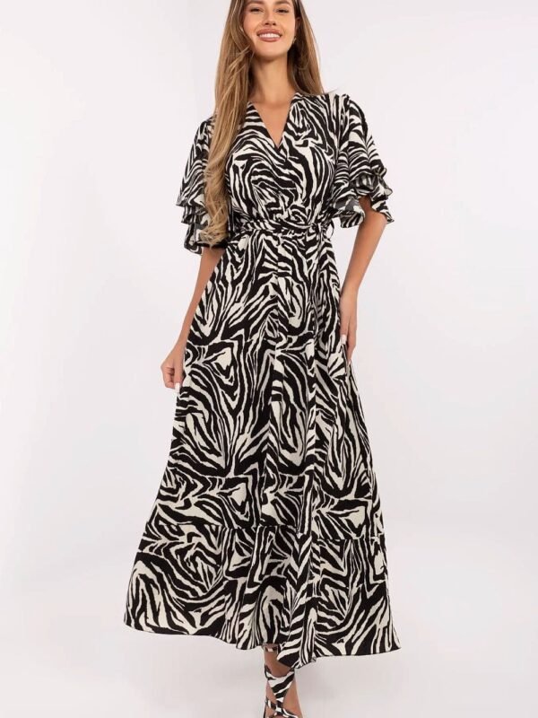 Robe Longue Ete Fluide Manches Courtes Multicouleur Taille Unique