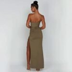 Robe Longue Fendue Avec Bretelle Fine 10