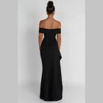 Robe Longue Fendue Avec Epaules Denudees