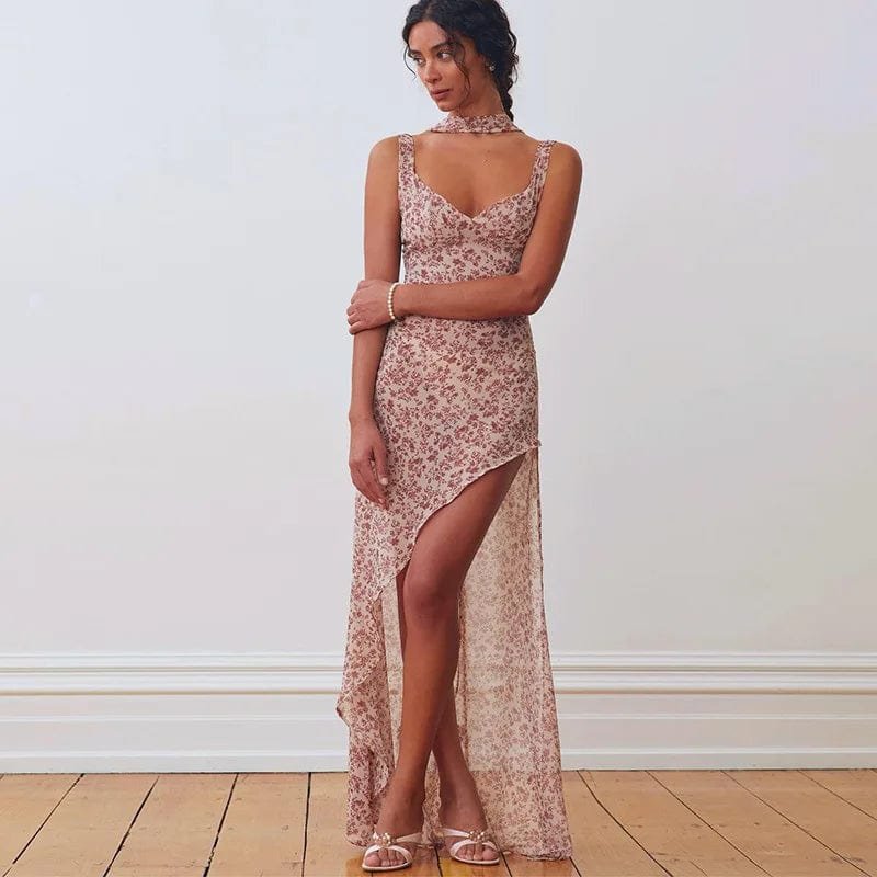 Robe Longue Fleurie Dos Nu 4