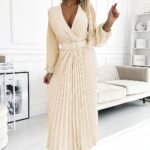 Robe Longue Plissee Fluide Manches Longues 3