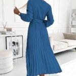 Robe Longue Plissee Fluide Manches Longues 7