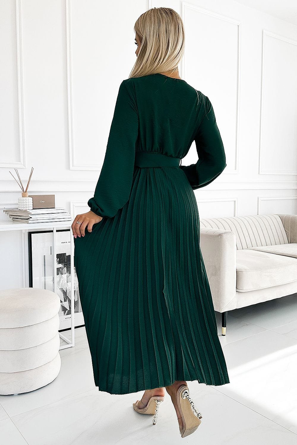 Robe Longue Plissee Fluide Manches Longues 9