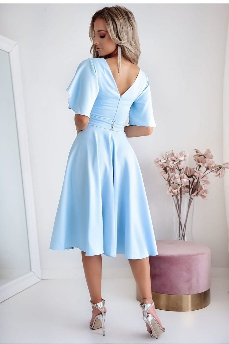 Robe Midi Drapee Manches Courtes