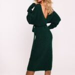 Robe Midi En Maille Avec Dos Plongeant