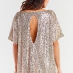 Robe Mini A Paillettes Dorees 4