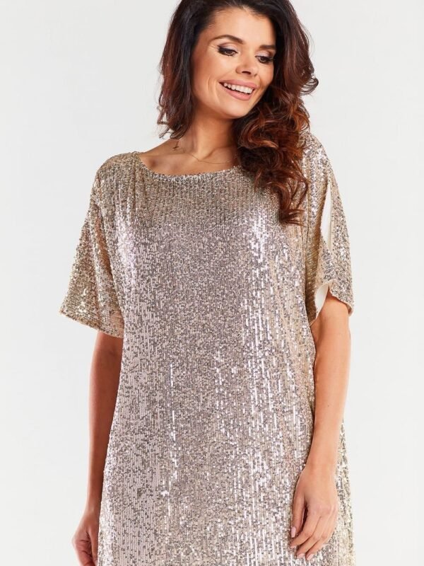 Robe Mini A Paillettes Dorees
