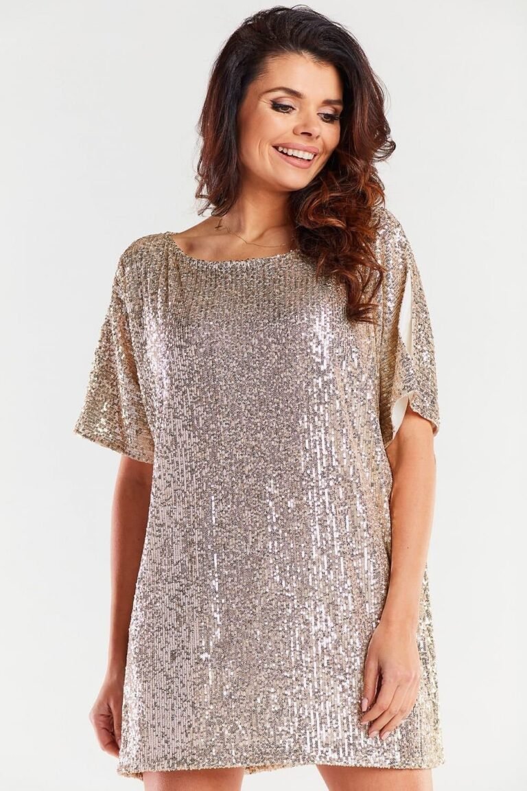 Robe Mini A Paillettes Dorees