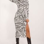 Robe Moulante Chic Manches Longues Blanc S M