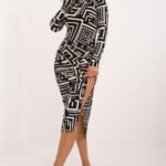 Robe Moulante Chic Manches Longues Noir S M