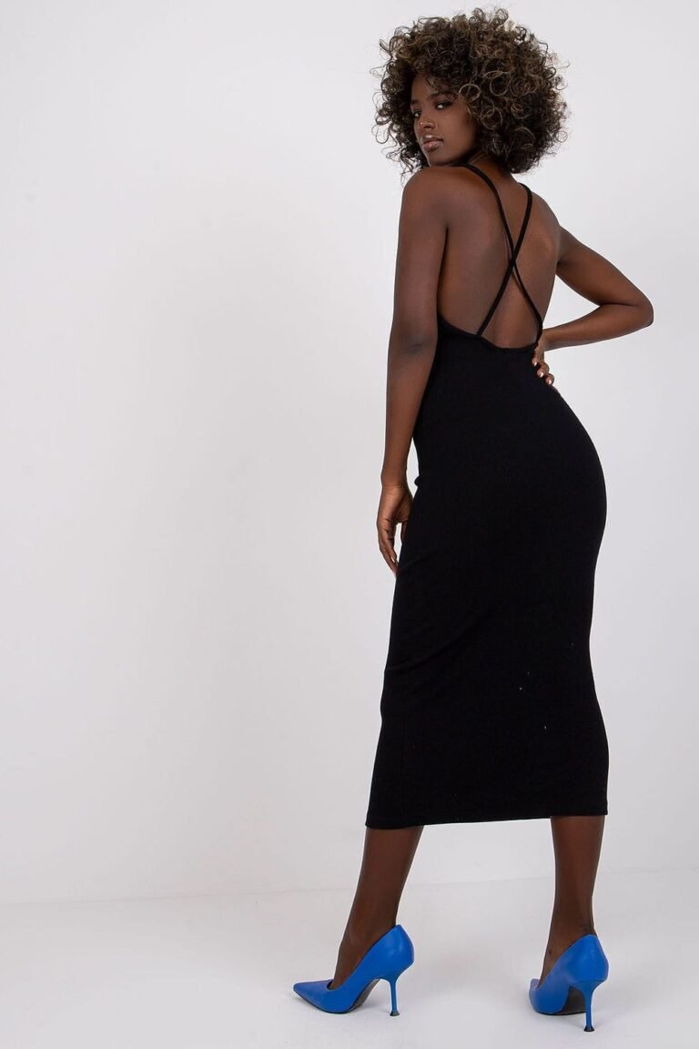 Robe Moulante Midi Dos Nu Soiree Chic 2