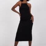 Robe Moulante Midi Dos Nu Soiree Chic Noir S