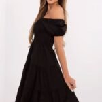 Robe Noire Trapeze Epaules Denudees