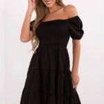 Robe Noire Trapeze Epaules Denudees Noir Taille Unique