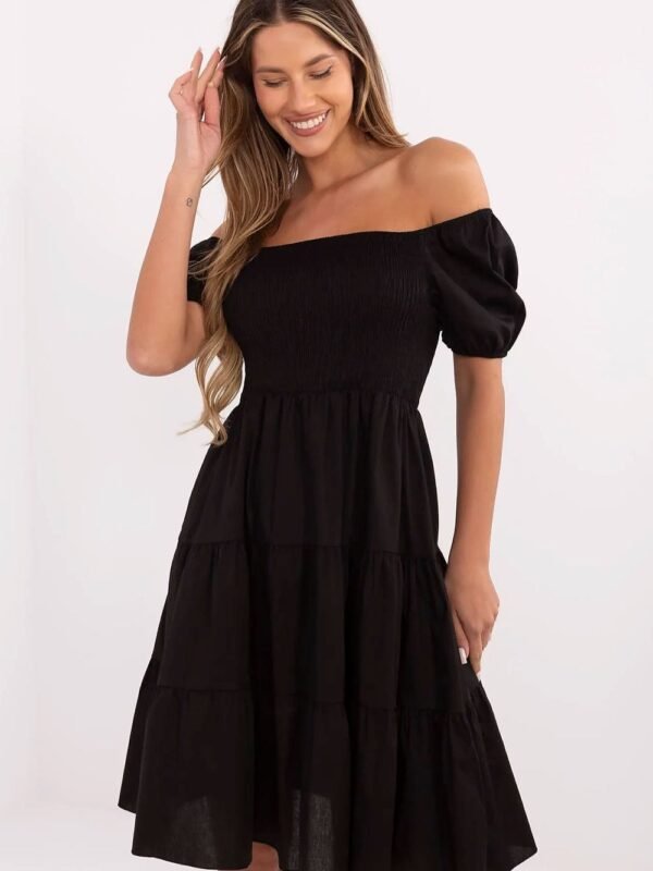 Robe Noire Trapeze Epaules Denudees Noir Taille Unique