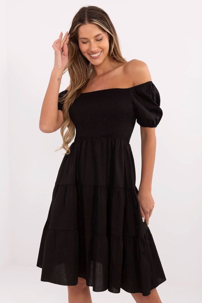 Robe Noire Trapeze Epaules Denudees Noir Taille Unique