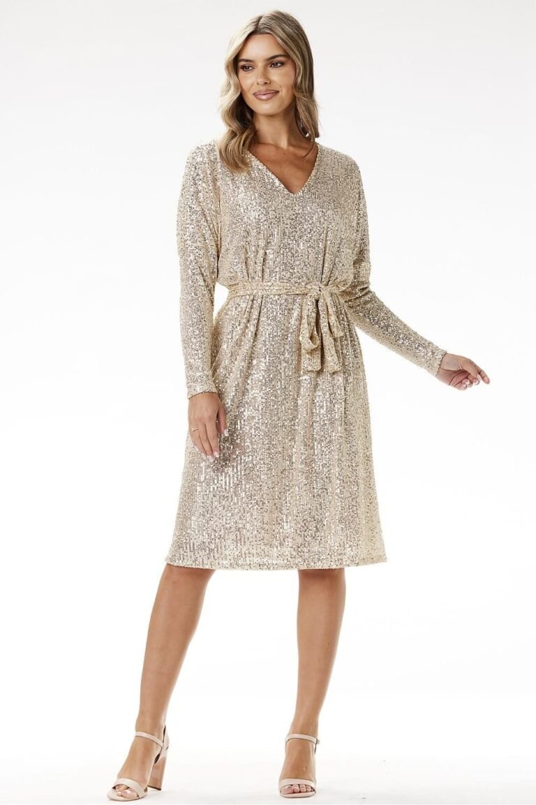 Robe Pailletee Manches Longues 2
