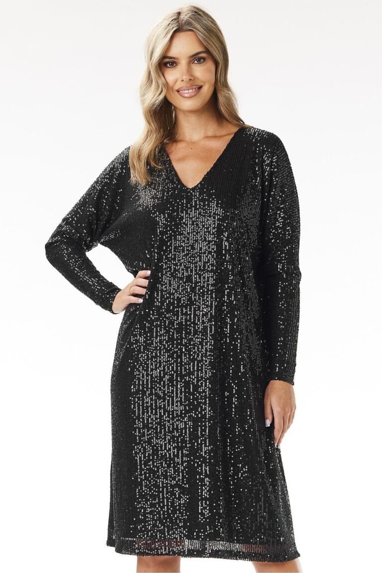 Robe Pailletee Manches Longues 6