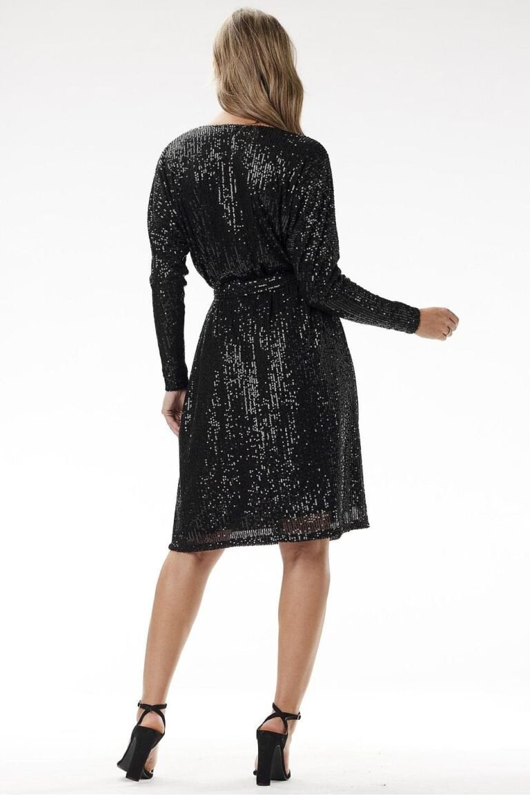 Robe Pailletee Manches Longues 7