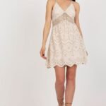 Robe Plage Boheme Beige Courte S
