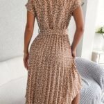 Robe Plissee A Fleurs Et Ceinture A Nouer 3