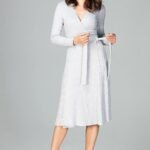 Robe Portefeuille Midi Grise
