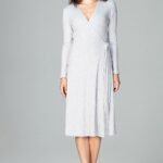 Robe Portefeuille Midi Grise S