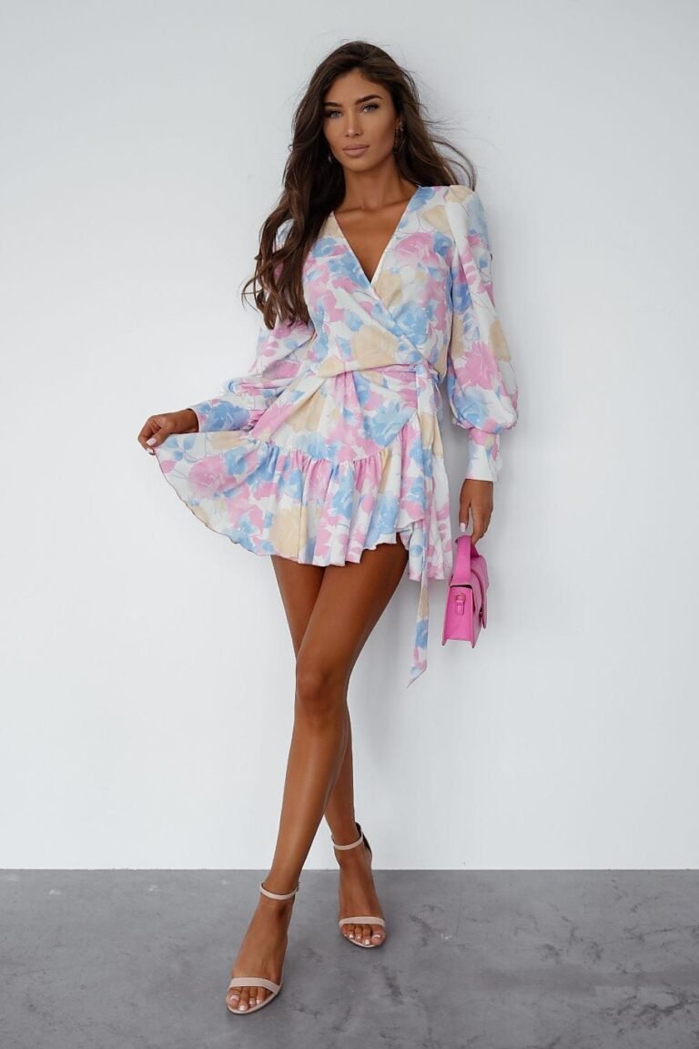 Robe Portefeuille Multicolore Courte